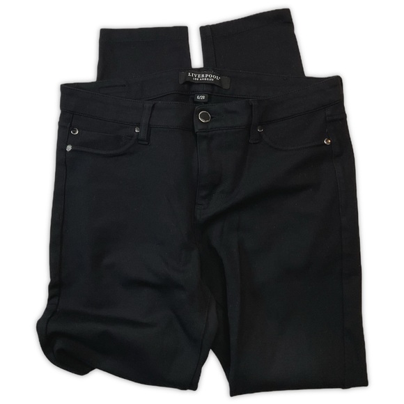 Liverpool Los Angeles Black Skinny Cropped Stretch Pants • Women’s Size 6 - Picture 3 of 11